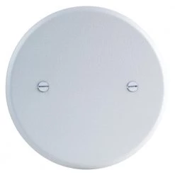 5 in. 1-Gang White Textured Round Blank Metal Wall Plate by Commercial Electric