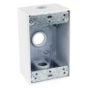 1/2 in. White 1-Gang 3-Holes Weatherproof Box by Commercial Electric 1 1/2 in. White 1-Gang 3-Holes Weatherproof Box by Commercial Electric -Eaton Sales white commercial electric boxes brackets wsb350w 64 1000