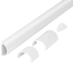 5 ft. 1/2 Round Baseboard Cord Channel, White by Commercial Electric