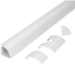 5 ft. 1/4 Round Baseboard Cord Channel, White by Commercial Electric