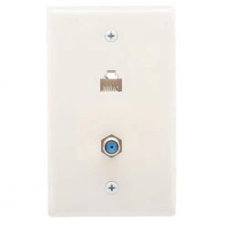 Network and Coax Wall Plate by Commercial Electric -Eaton Sales white commercial electric coaxial wall plates 217f 8c wh 40 1000