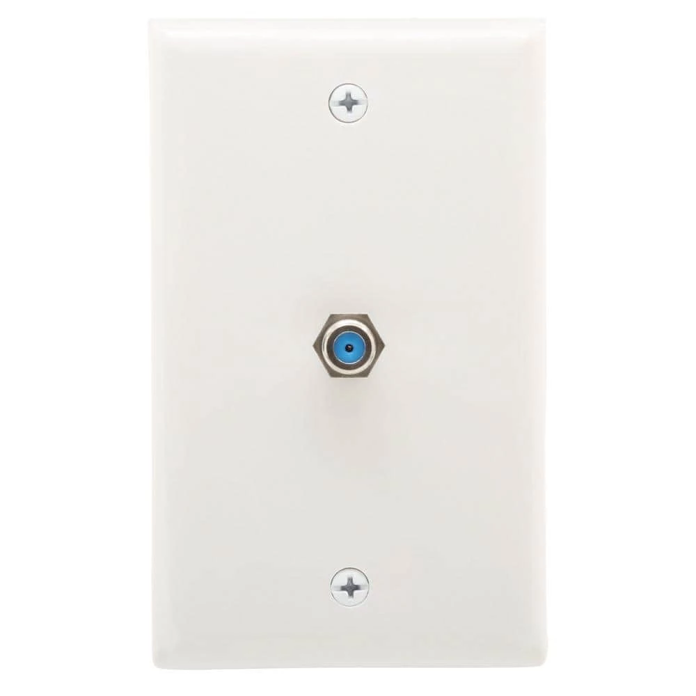 1 Gang Coaxial Wall Plate, White (2-Pack) by Commercial Electric 5 1 Gang Coaxial Wall Plate, White (2-Pack) by Commercial Electric - Image 3