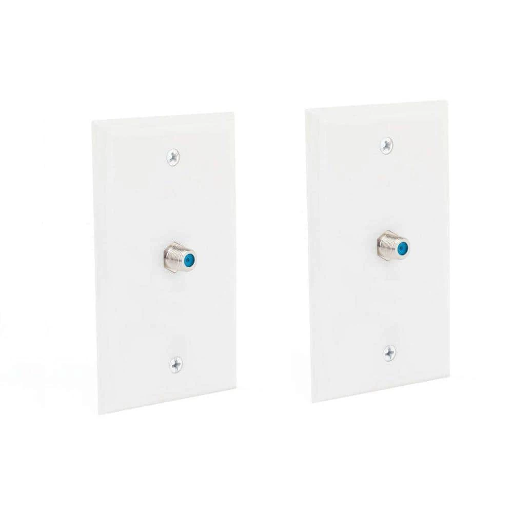 1 Gang Coaxial Wall Plate, White (2-Pack) by Commercial Electric 3 1 Gang Coaxial Wall Plate, White (2-Pack) by Commercial Electric