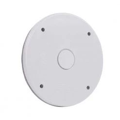 White 4 in. Round Non-Metallic Weatherproof Blank Cover by Commercial Electric