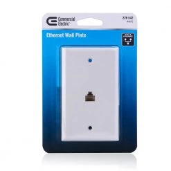 White 1-Gang Ethernet Wall Plate (1-Pack) by Commercial Electric -Eaton Sales white commercial electric data wall plates 216 8c c3 1000
