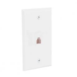 White 1-Gang Phone Jack Wall Plate (1-Pack) by Commercial Electric