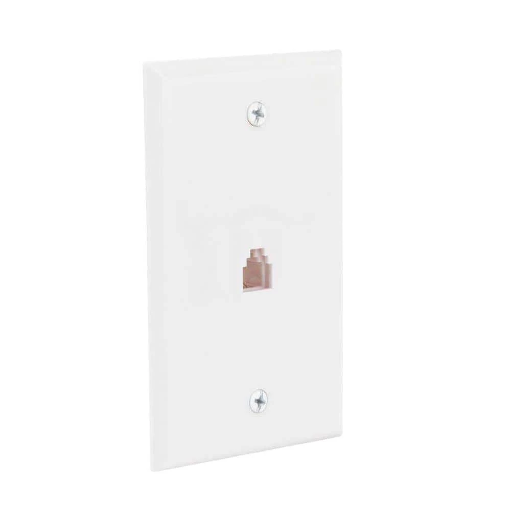 White 1-Gang Phone Jack Wall Plate (1-Pack) by Commercial Electric 3 White 1-Gang Phone Jack Wall Plate (1-Pack) by Commercial Electric