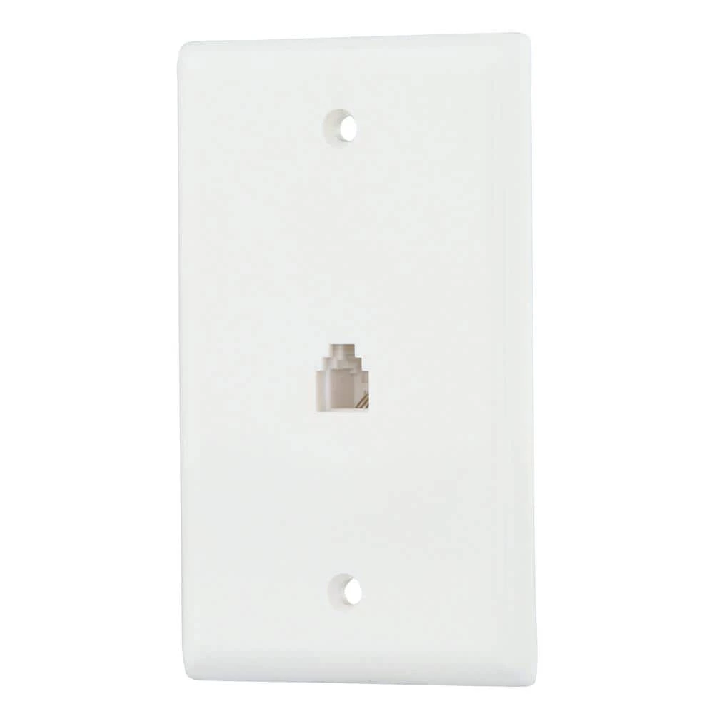 White 1-Gang Phone Jack Wall Plate (1-Pack) by Commercial Electric 6 White 1-Gang Phone Jack Wall Plate (1-Pack) by Commercial Electric - Image 4