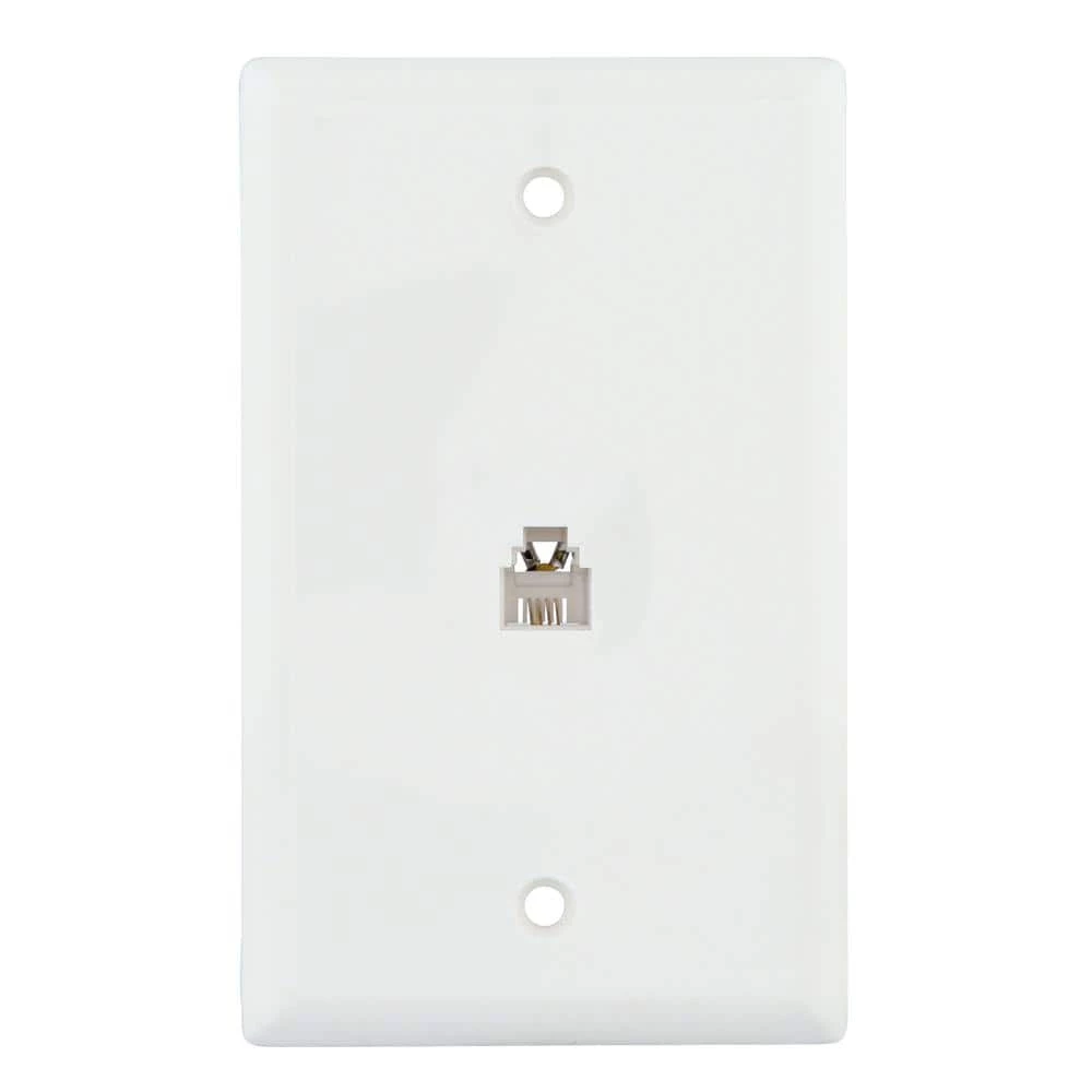White 1-Gang Phone Jack Wall Plate (1-Pack) by Commercial Electric 4 White 1-Gang Phone Jack Wall Plate (1-Pack) by Commercial Electric - Image 2