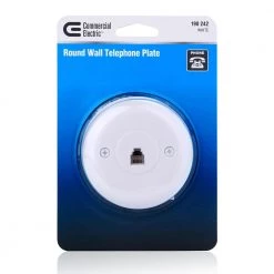 White 1-Gang Phone Jack Wall Plate (1-Pack) by Commercial Electric -Eaton Sales white commercial electric data wall plates 218 4c wh c3 1000