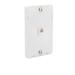 White 1-Gang Phone Jack Wall Plate (1-Pack) by Commercial Electric