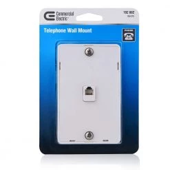 1 Gang 1-Line Phone Wall Mount, White (2-Pack) by Commercial Electric -Eaton Sales white commercial electric data wall plates b2194cw002 40 1000