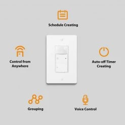 500-Watt Single Pole Smart Hubspace Dimmer with Motion Sensor, White by Commercial Electric -Eaton Sales white commercial electric dimmers hpda311cwb a0 1000