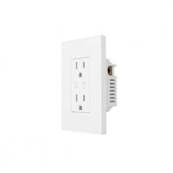 15 Amp 120-Volt Smart Hubspace Tamper Resistant Duplex Outlet, White by Commercial Electric -Eaton Sales white commercial electric electrical outlets receptacles hpka315cwb 40 1000