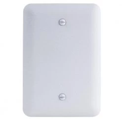 White 1-Gang Blank Plate Metal Wall Plate (Paintable) by Commercial Electric