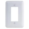 White 1-Gang Decorator Metal Wall Plate (Paintable) by Commercial Electric -Eaton Sales white commercial electric outlet wall plates pmtw r 64 1000