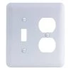 White 2-Gang (1-Toggle/1-Duplex) Metal Wall Plate (Paintable) by Commercial Electric 1 White 2-Gang (1-Toggle/1-Duplex) Metal Wall Plate (Paintable) by Commercial Electric -Eaton Sales white commercial electric outlet wall plates pmtw td 64 1000