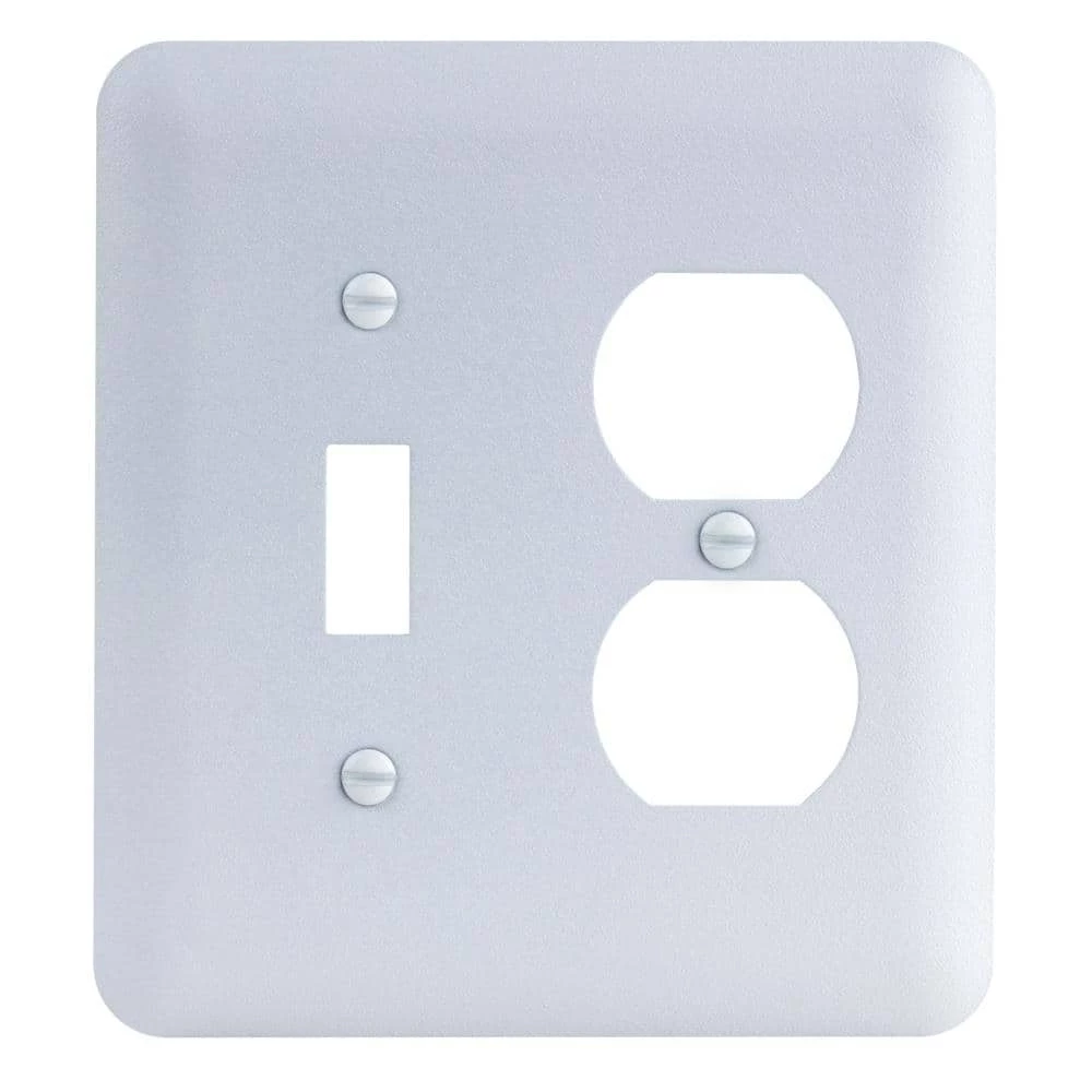 White 2-Gang (1-Toggle/1-Duplex) Metal Wall Plate (Paintable) by Commercial Electric 3 White 2-Gang (1-Toggle/1-Duplex) Metal Wall Plate (Paintable) by Commercial Electric