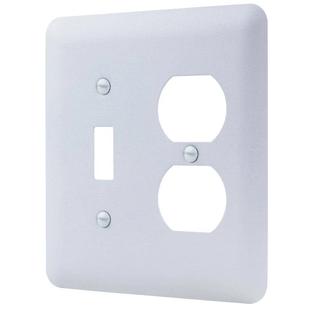 White 2-Gang (1-Toggle/1-Duplex) Metal Wall Plate (Paintable) by Commercial Electric 4 White 2-Gang (1-Toggle/1-Duplex) Metal Wall Plate (Paintable) by Commercial Electric - Image 2