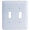 White 2-Gang Toggle Metal Wall Plate (Paintable) by Commercial Electric 2 White 2-Gang Toggle Metal Wall Plate (Paintable) by Commercial Electric -Eaton Sales white commercial electric outlet wall plates pmtw tt 64 1000