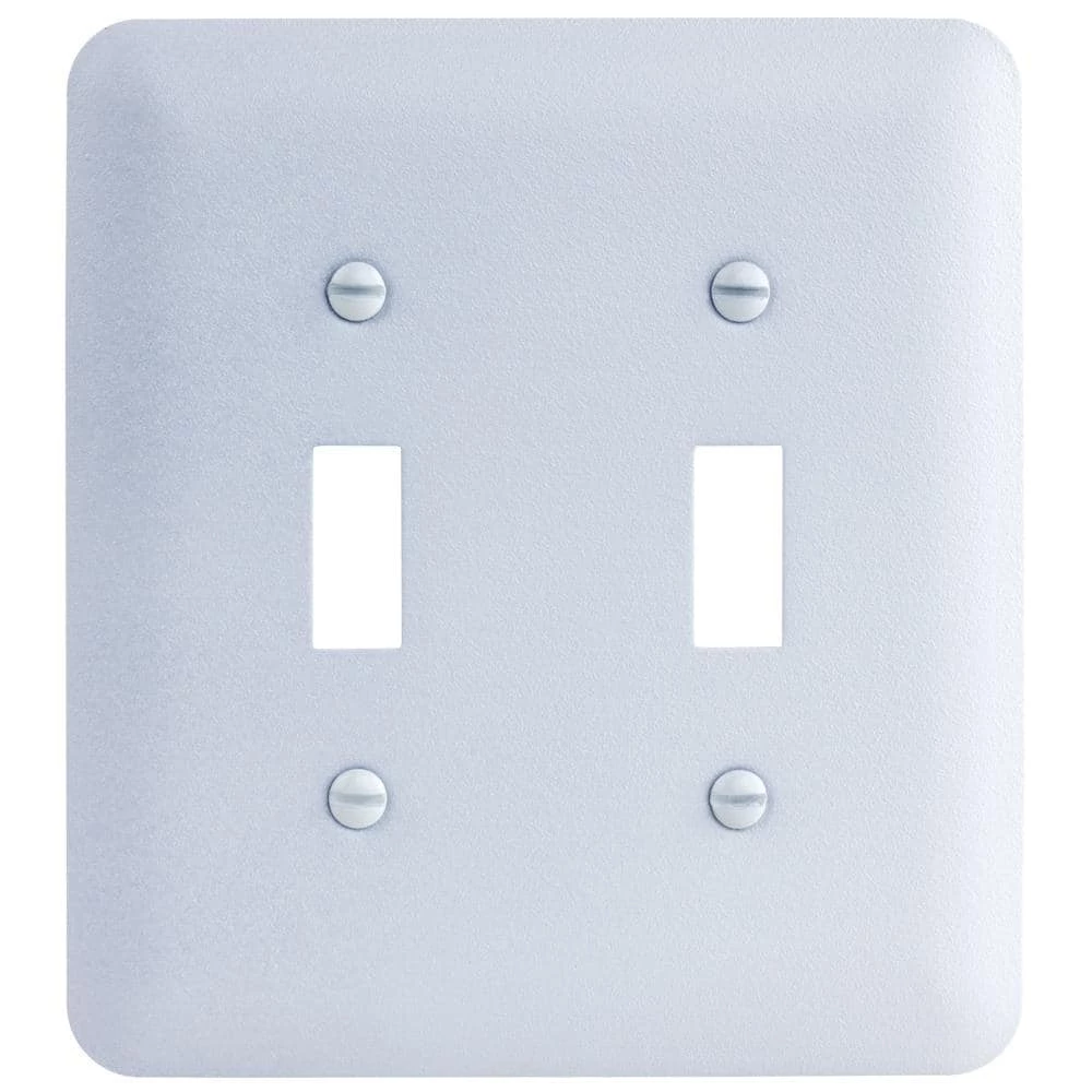 White 2-Gang Toggle Metal Wall Plate (Paintable) by Commercial Electric 3 White 2-Gang Toggle Metal Wall Plate (Paintable) by Commercial Electric