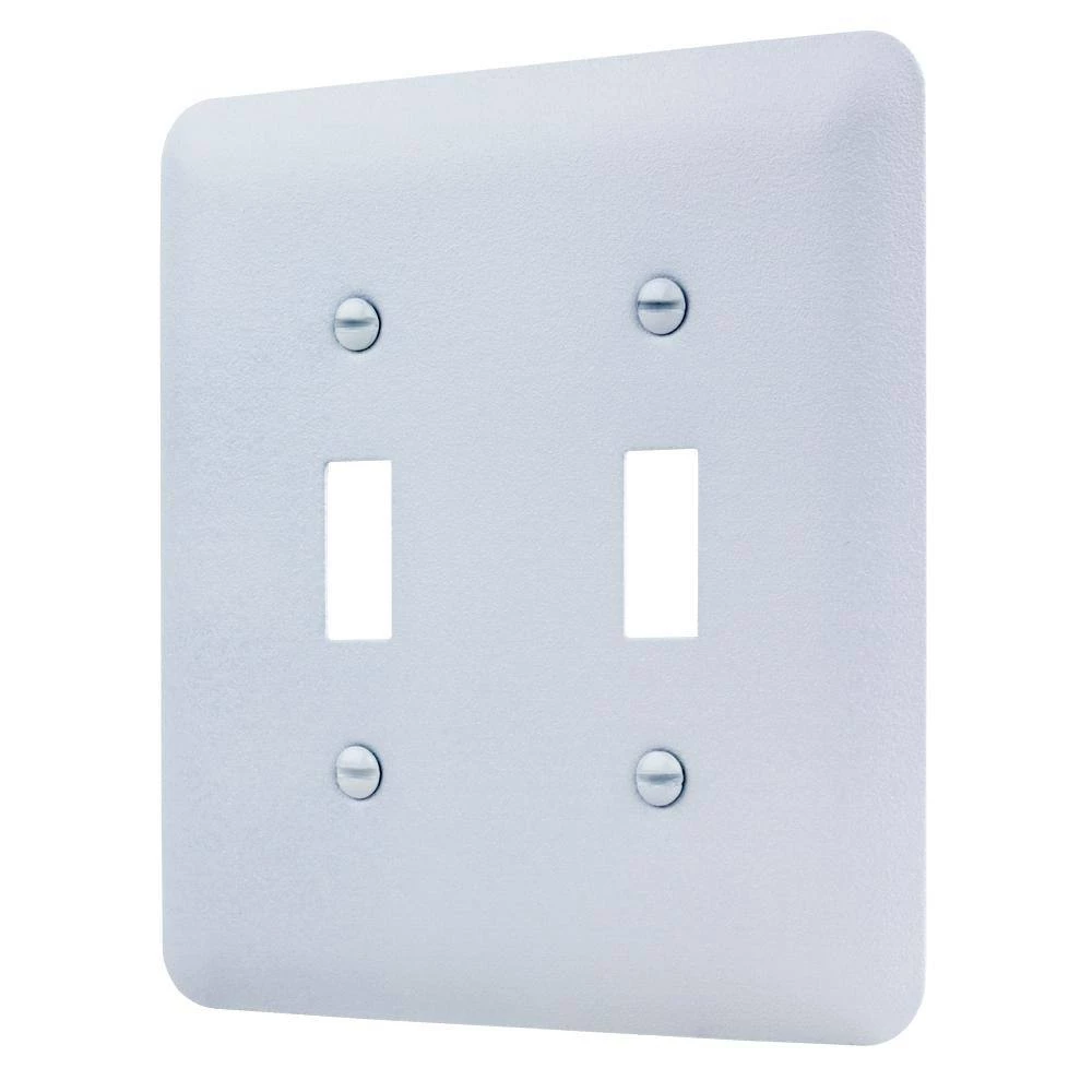 White 2-Gang Toggle Metal Wall Plate (Paintable) by Commercial Electric 4 White 2-Gang Toggle Metal Wall Plate (Paintable) by Commercial Electric - Image 2