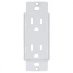 White 1-Gang Duplex Outlet Plastic Wall Plate Cover-Up Adapter (Paintable) by Commercial Electric