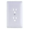 1-Gang Plastic Duplex Outlet Wall Plate Cover-Up, White (Paintable) by Commercial Electric -Eaton Sales white commercial electric outlet wall plates ppcw d 64 1000
