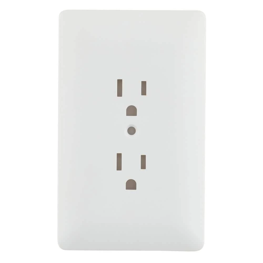 1-Gang Plastic Duplex Outlet Wall Plate Cover-Up, White (Paintable) by Commercial Electric 4 1-Gang Plastic Duplex Outlet Wall Plate Cover-Up, White (Paintable) by Commercial Electric - Image 2