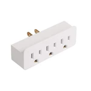 15 Amp 3-Outlet Grounded AC/DC Adapters, White by Commercial Electric 3 15 Amp 3-Outlet Grounded AC/DC Adapters, White by Commercial Electric