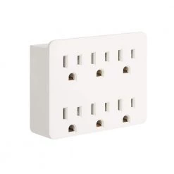 15 Amp 6-Outlet Grounded AC/DC Adapters, White by Commercial Electric