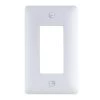 White 1-Gang Decorator/Rocker Plastic Wall Plate (Paintable) by Commercial Electric -Eaton Sales white commercial electric rocker light switch plates ppw r 64 1000