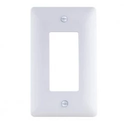 White 1-Gang Decorator/Rocker Plastic Wall Plate (Paintable) by Commercial Electric