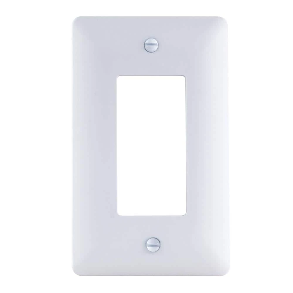White 1-Gang Decorator/Rocker Plastic Wall Plate (Paintable) by Commercial Electric 3 White 1-Gang Decorator/Rocker Plastic Wall Plate (Paintable) by Commercial Electric