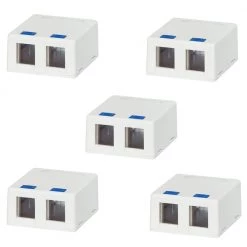 2-Port Category 5e and Category 6 Surface Mounting Box (5-Pack) by Commercial Electric
