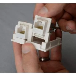 2-Port Category 5e and Category 6 Surface Mounting Box (5-Pack) by Commercial Electric -Eaton Sales white commercial electric structured media accessories 5322 wh 5pk c3 1000