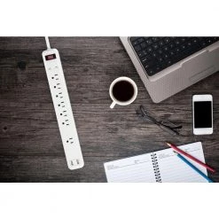 4 ft. Multiple Outlet and Wall Mounted Surge Protector Kit (3-Pack) by Commercial Electric 8 4 ft. Multiple Outlet and Wall Mounted Surge Protector Kit (3-Pack) by Commercial Electric -Eaton Sales white commercial electric surge protectors ylpt 92 ylct 50 4f 1000