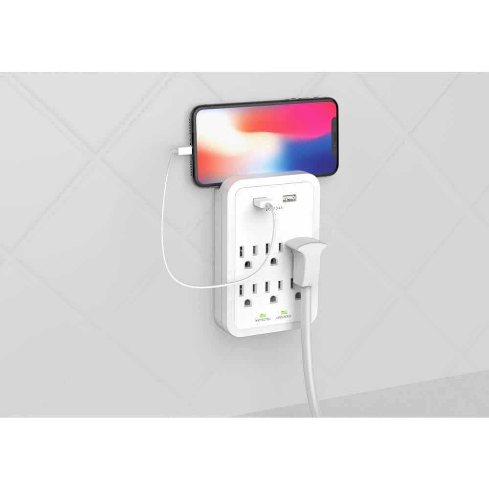 4 ft. Multiple Outlet and Wall Mounted Surge Protector Kit (3-Pack) by Commercial Electric 4 4 ft. Multiple Outlet and Wall Mounted Surge Protector Kit (3-Pack) by Commercial Electric - Image 2