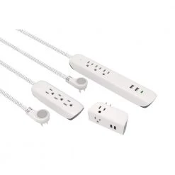 4 ft. Multiple Outlet and Wall Mounted Surge Protector Set (3-Pack) by Commercial Electric